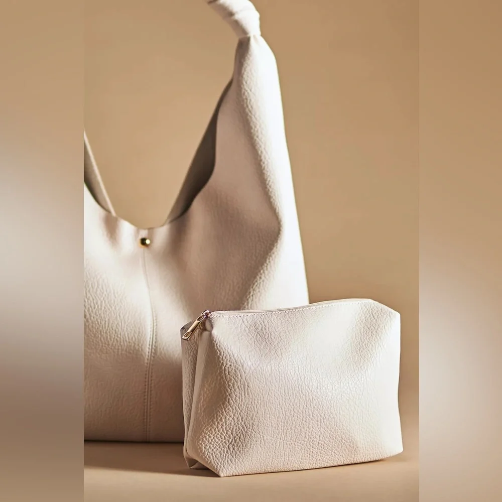 NWOT By Anthropologie The Love Knot Slouchy Bag in Cream - Picture 2 of 6